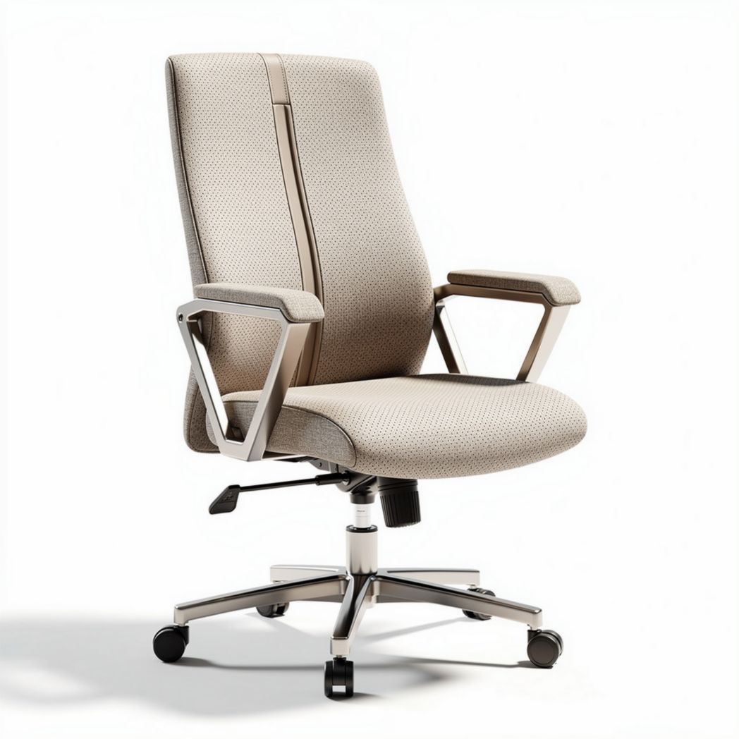 Mesh office chair with adjustable height and armrests beige color 50 x 50 x 115cm