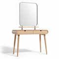 Wooden dressing table with square mirror and two drawers 80 x 40 x 75cm