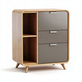 Wooden nightstand with two-tone finish and three drawers 60 x 40 x 70cm