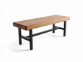 Wooden bench with metal frame 150 x 40 x 45cm for indoor outdoor use