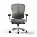 Mesh office chair with adjustable arms and gray fabric seat 60 x 60 x 100cm